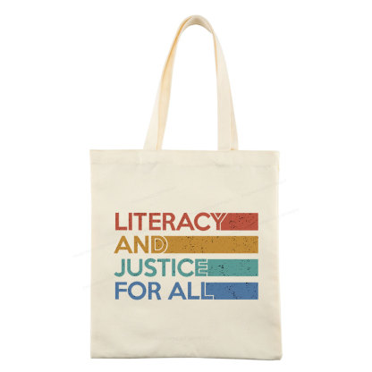 Pagewing Literacy and Justice For All Tote Bag