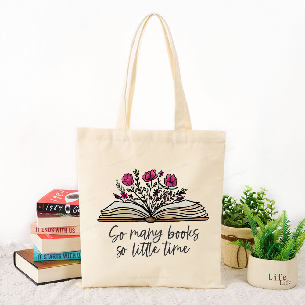 Pagewings So Many Books So Little Time Tote Bag