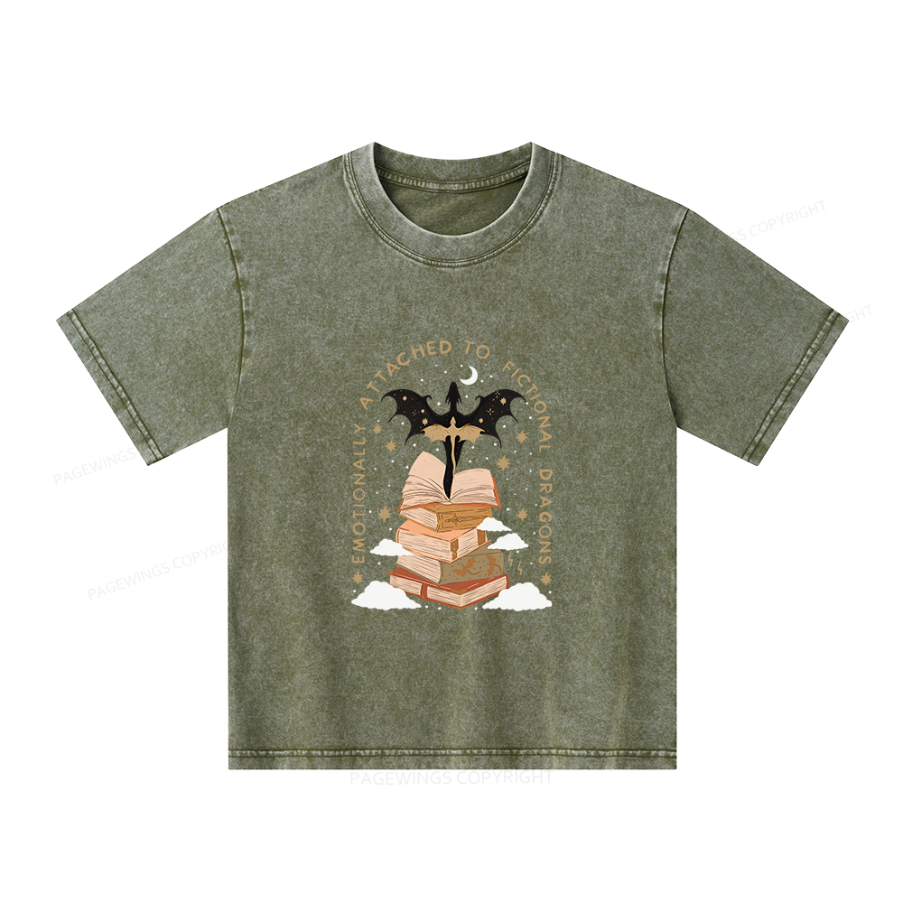 Pagewings Fantasy Romance Reader Gift Romantacy Unisex Kids Washed T-shirt