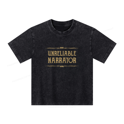 Pagewings  Unreliable Narrator Unisex Kids Washed T-shirt