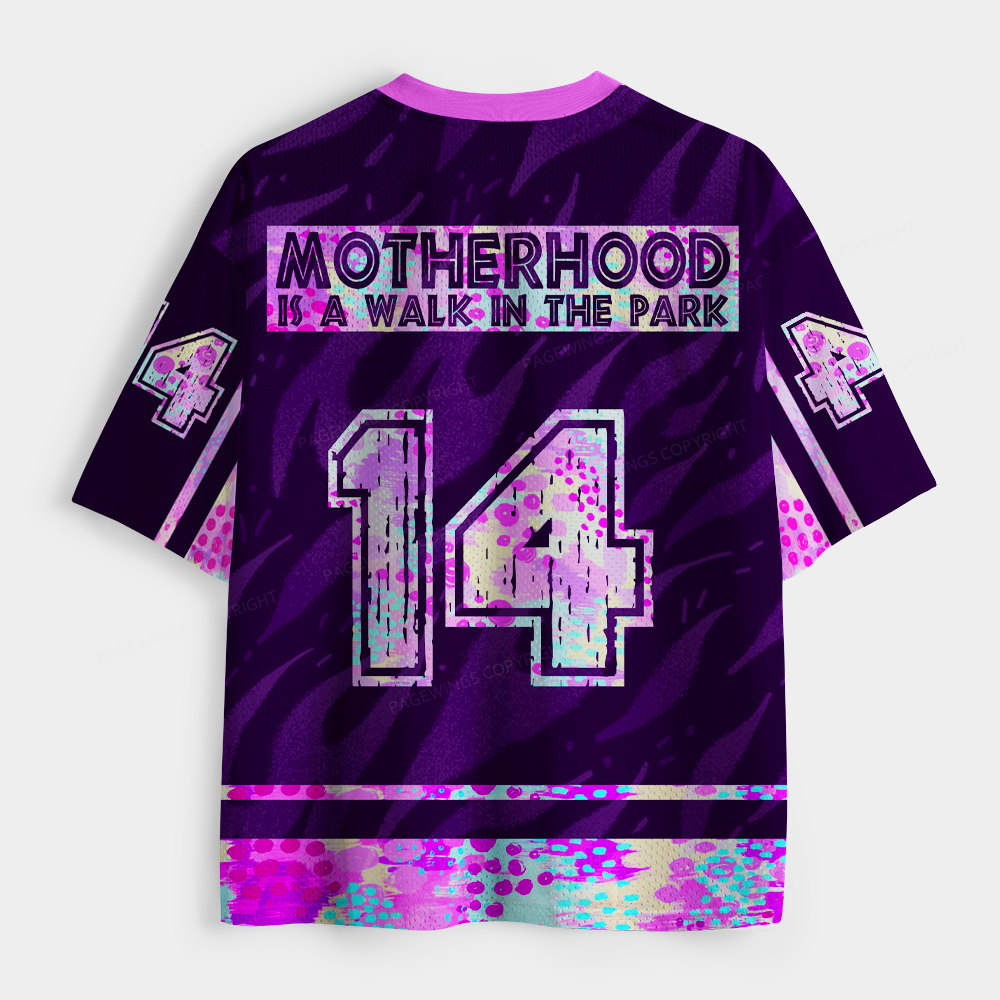 Pagewings Motherhood Is A Walk In The Park Unisex Mesh Jersey