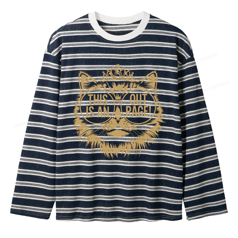 Pagewings This Is An Outrage Unisex Striped Long Sleeve T-Shirt