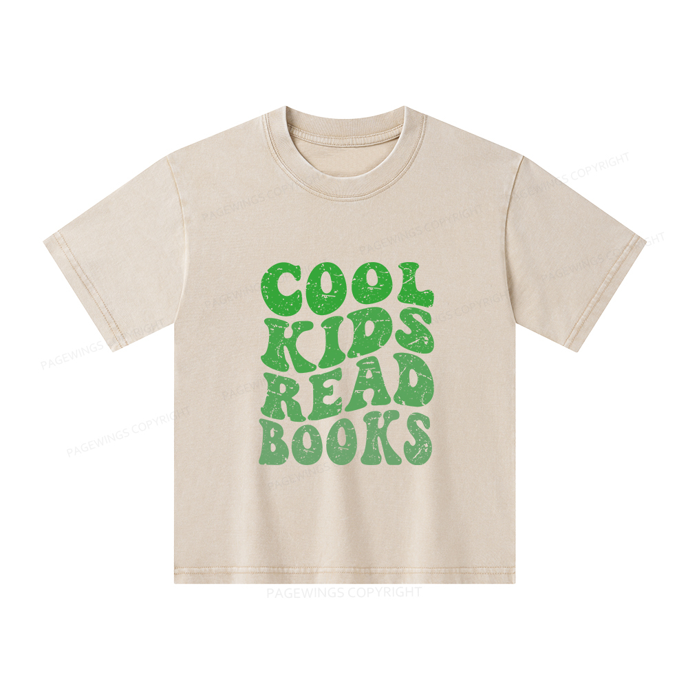 Pagewings cool kids read books Unisex Kids Washed T-shirt