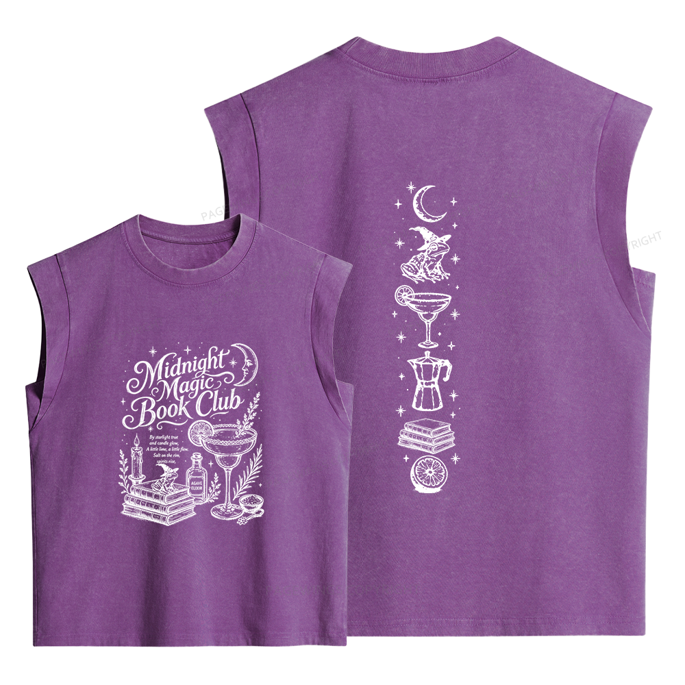 Pagewings Midnight Magic Book Club Women's Washed Tank Top