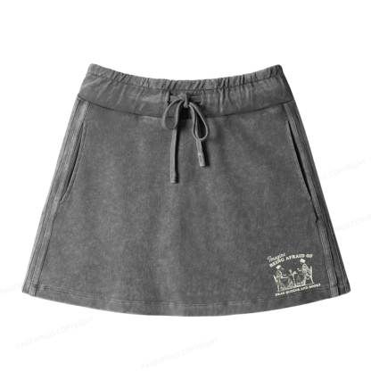 Pagewings Drag Queens Women Drawstring Washed Mini Skirts