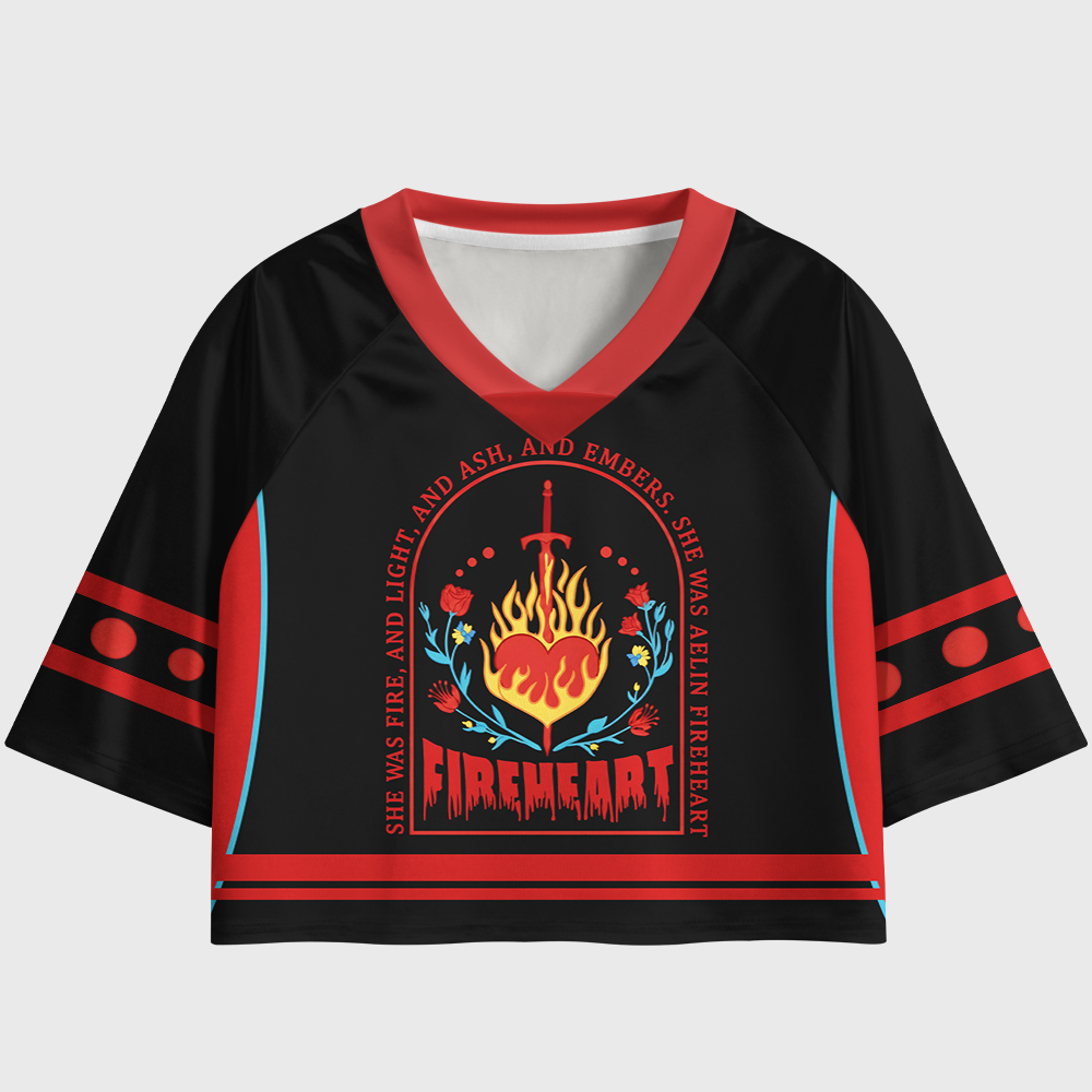 Pagewings She Was Fire Women's Cropped Jersey