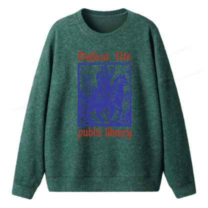 Pagewings Defend the Public Library Unisex Knit Sweatshirt