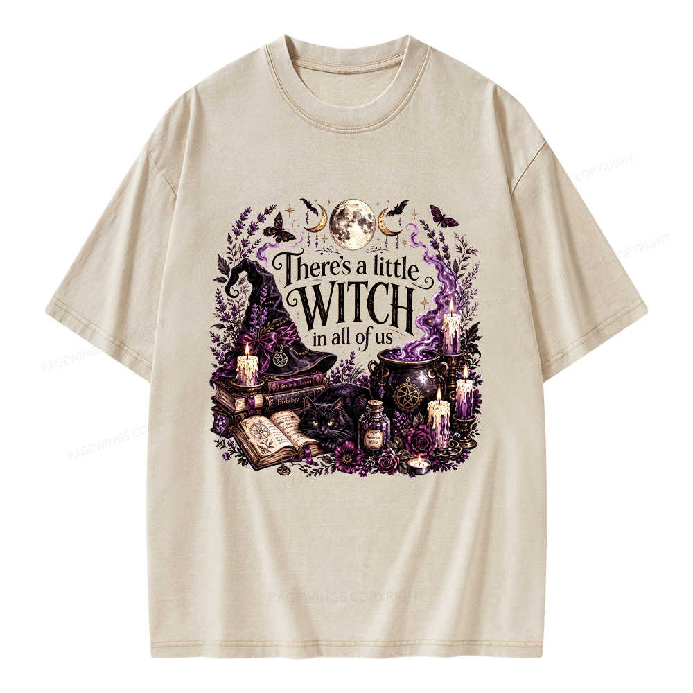 Pagewings Mystical Witchy Unisex Washed T-shirt