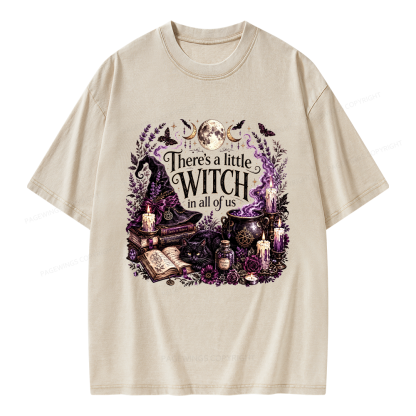 Pagewings Mystical Witchy Unisex Washed T-shirt