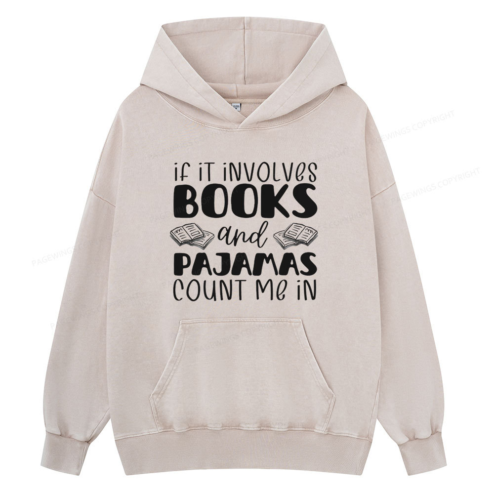 Pagewings Books And Pajamas Unisex Washed Hoodie