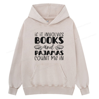 Pagewings Books And Pajamas Unisex Washed Hoodie