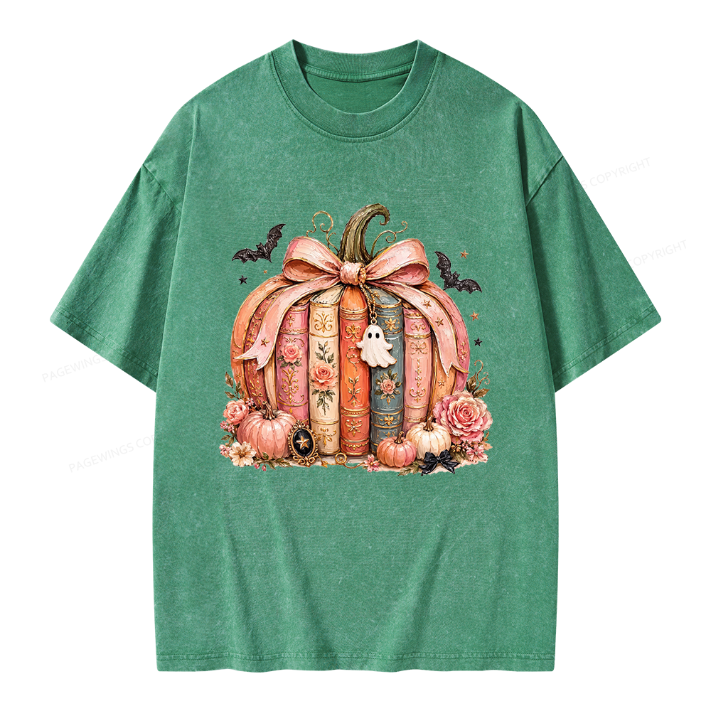 Pagewings Book Pumpkin Unisex Washed T-shirt
