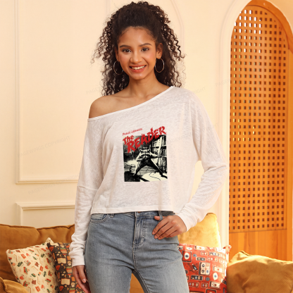 Pagewings The Reader Band Slouchy Long Sleeve Off Shoulder T-shirt