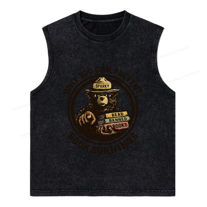 Pagewings Only You Can Prevent Book Burnings Unisex Washed Tank Top