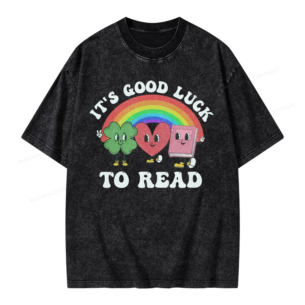 Pagewings St. Patrick's Day Librarian Unisex Washed T-shirt