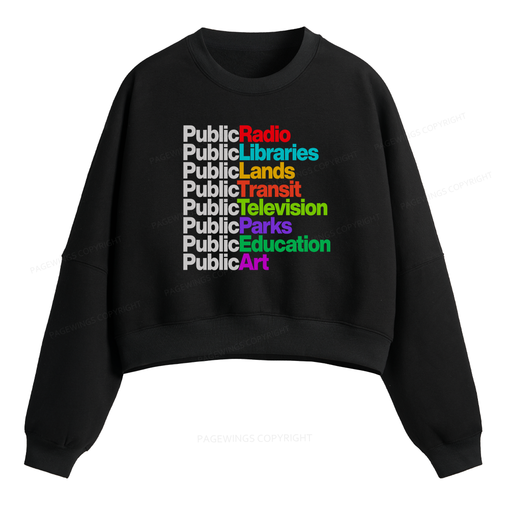 Pagewings Public Libraries Fleece Crop Sweatshirt