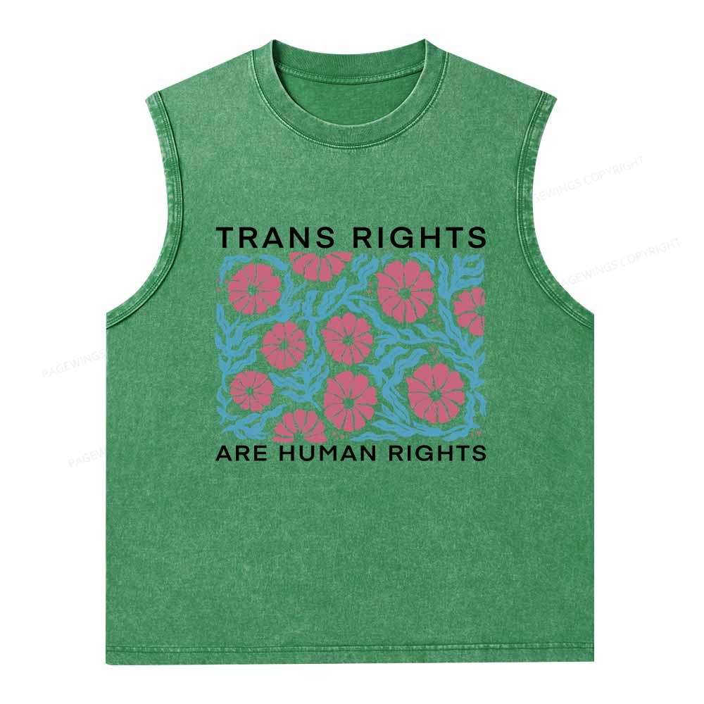 Pagewings Trans Rights Are Human Rights Washed Tank Top