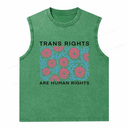 Pagewings Trans Rights Are Human Rights Washed Tank Top