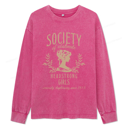 Pagewings Society Of Obstinate Headstrong Unisex Washed Long Sleeve T-shirt