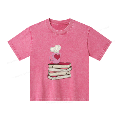 Pagewings Valentine's Day Gift for the Book Lover Unisex Kids Washed T-shirt
