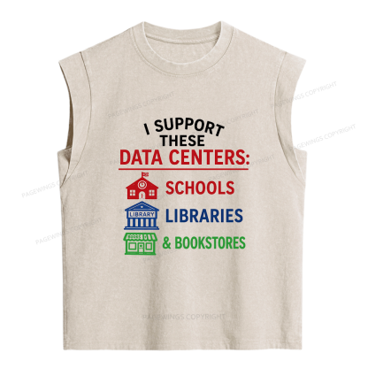 Pagewings I Support These Data Centers Women's Washed Tank Top