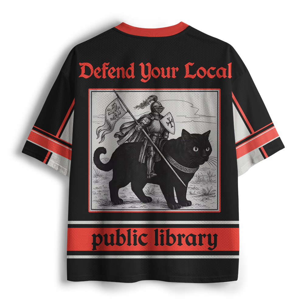 Pagewings Defend Your Local Public Library Unisex Mesh Jersey