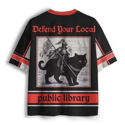 Pagewings Defend Your Local Public Library Unisex Mesh Jersey