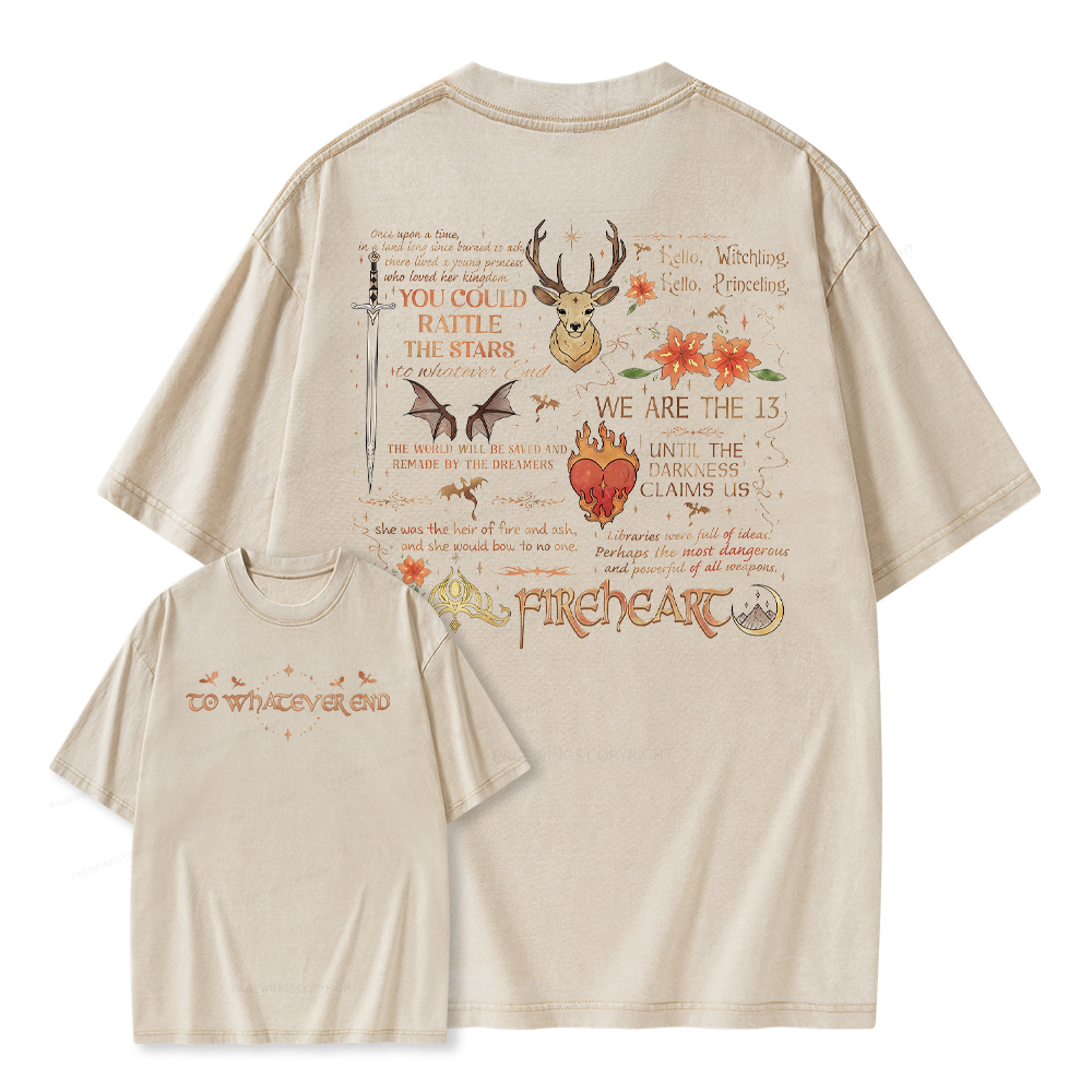 Pagewings Fantasy Novel Lover Bookish Unisex Washed T-shirt