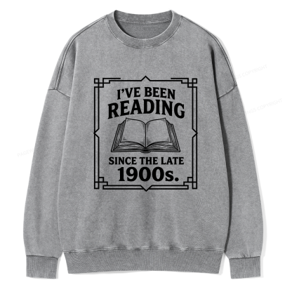 Pagewings I’ve Been Reading Since The Late 1900s Unisex Washed Sweatshirt
