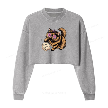Pagewings Sci Fi Bookish Washed Crop Sweatshirt