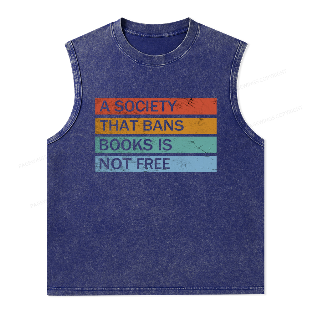 Pagewings Banned Books Shirt, Read Banned Books Unisex Washed Tank Top