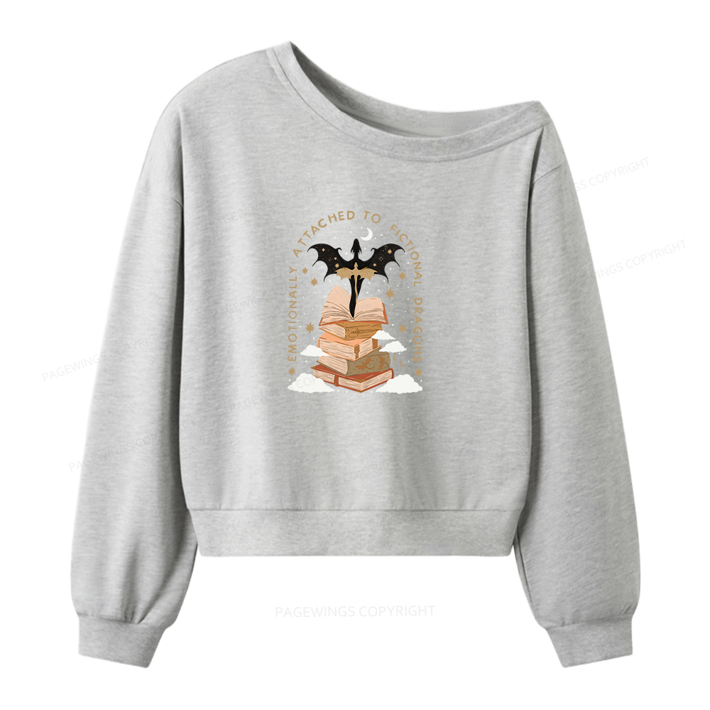 Pagewings Fantasy Romance Reader Gift Romantacy Women Off Shoulder Sweatshirt
