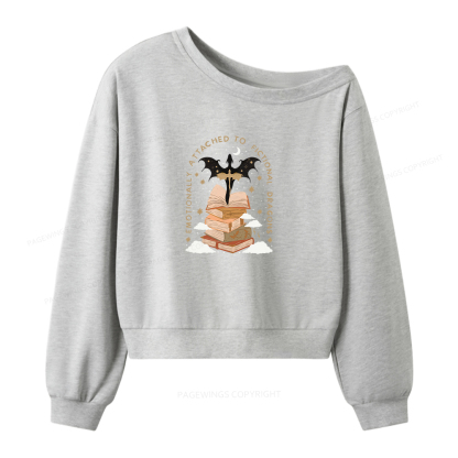 Pagewings Fantasy Romance Reader Gift Romantacy Women Off Shoulder Sweatshirt