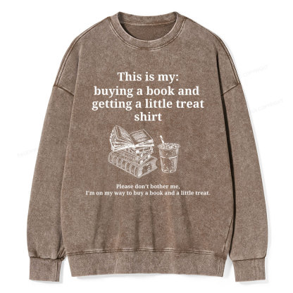 Pagewings Buying a book and getting a little treat Unisex Washed Sweatshirt