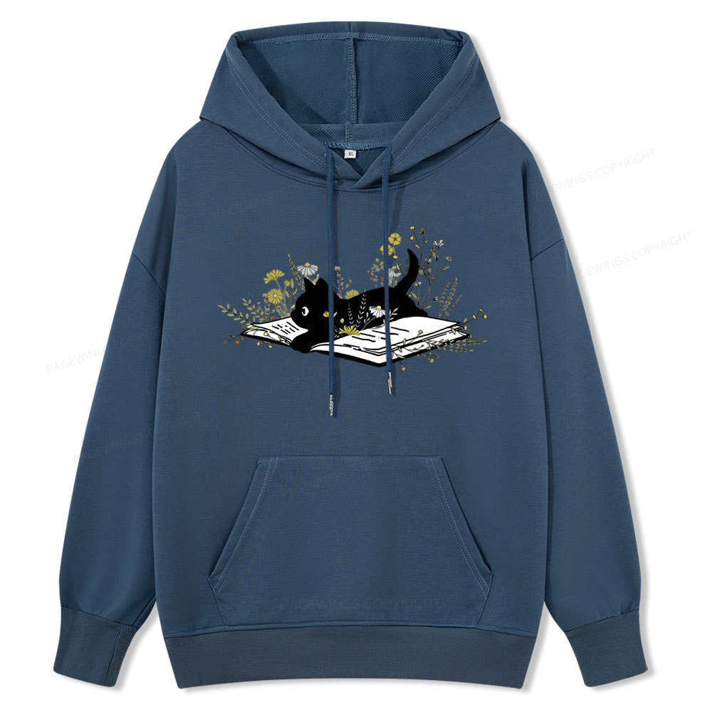 Pagewings Cute Book Cat Unisex Classic Hoodie