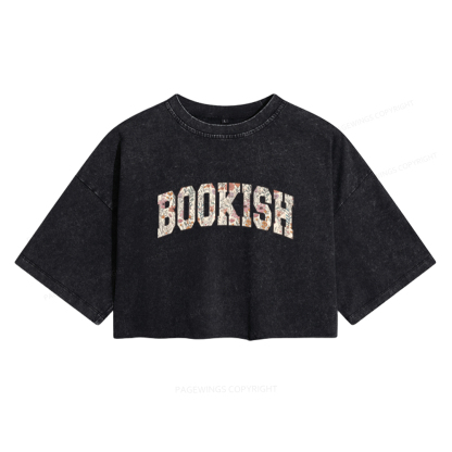 Pagewings Bookish Women's Washed Cropped T-shirt