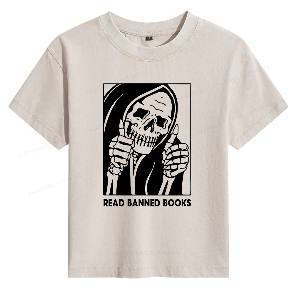 Pagewings Read Banned Books Women's Washed T-shirt