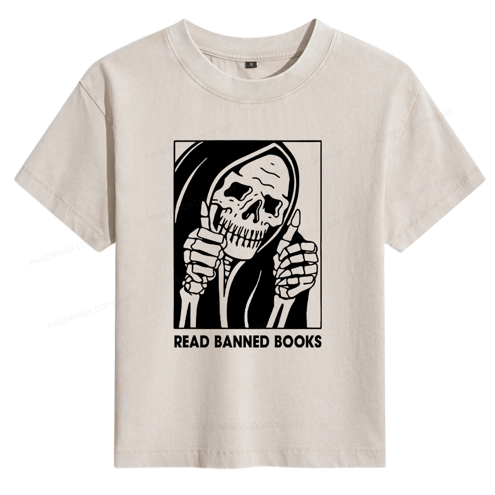 Pagewings Read Banned Books Women's Washed T-shirt