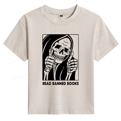 Pagewings Read Banned Books Women's Washed T-shirt