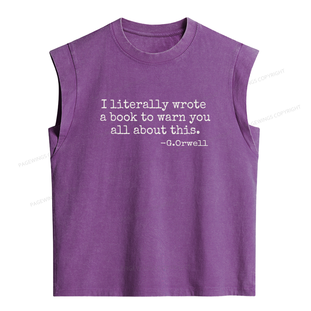 Pagewings I Literally Wrote A Book To Warn You Women's Washed Tank Top