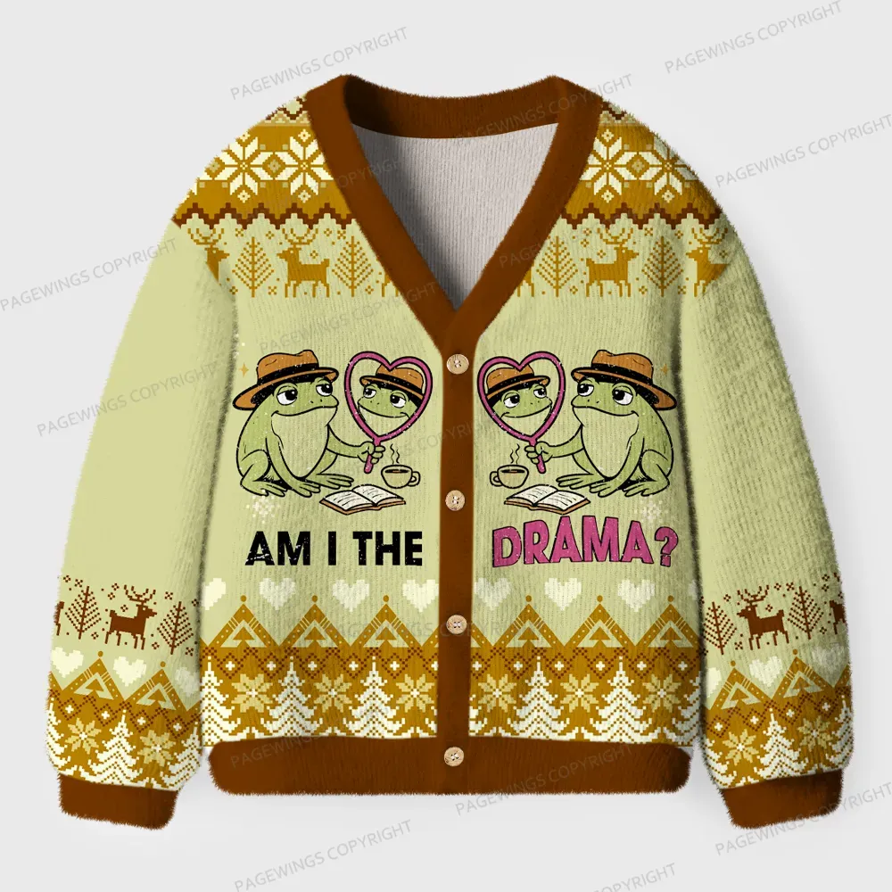 Pagewings Am I The Drama Unisex Ugly Cardigan Sweaters