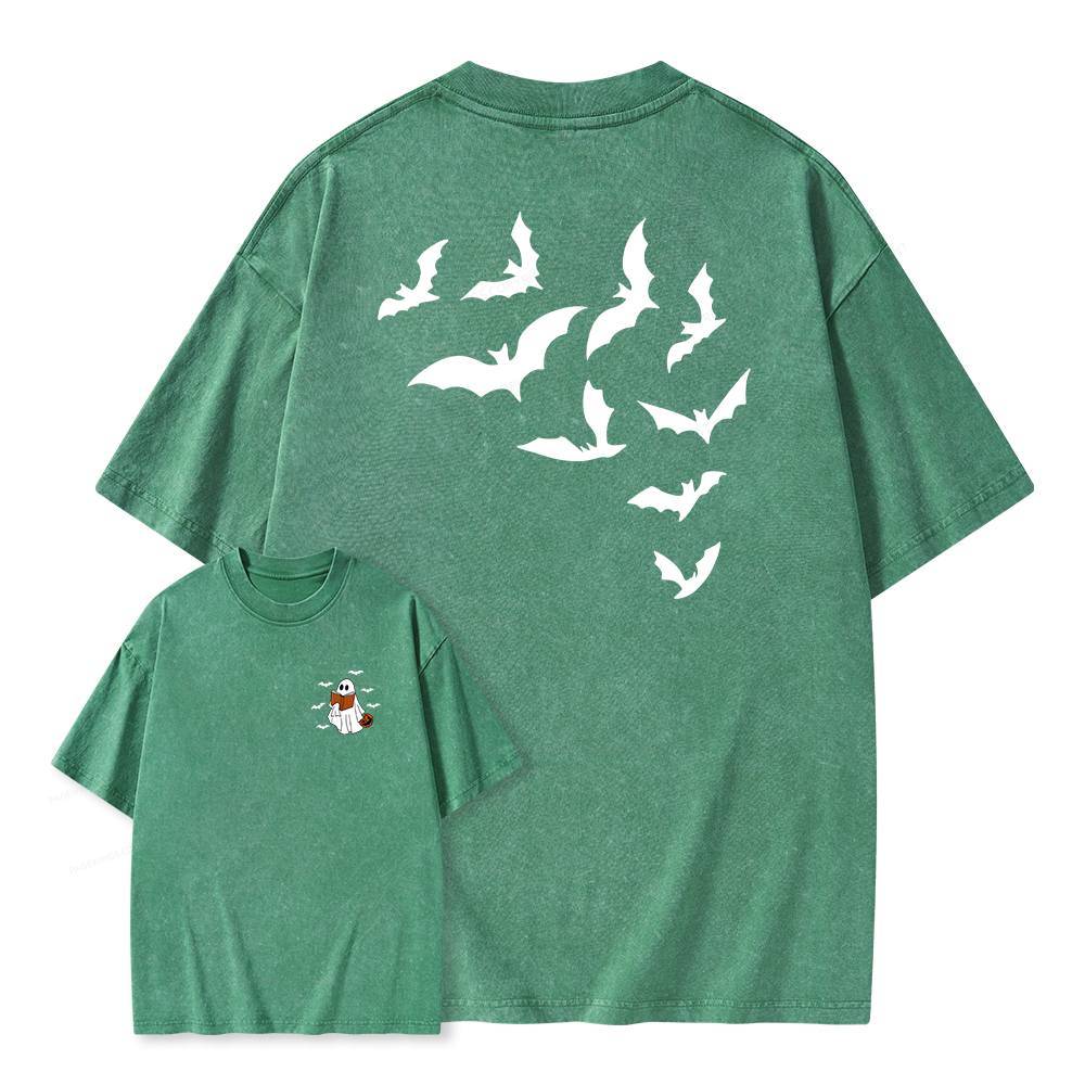 Pagewings Book Lover Halloween Unisex Washed T-shirt