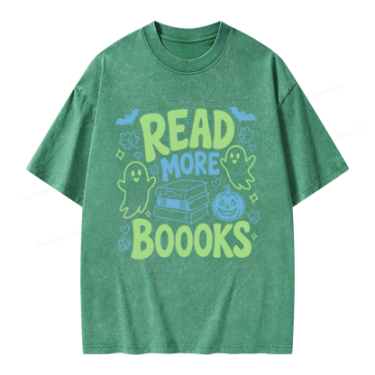 Pagewings Halloween Bookish Unisex Washed T-shirt