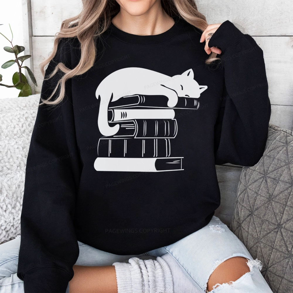 Pagewings Books And Cats Unisex Classic Sweatshirt