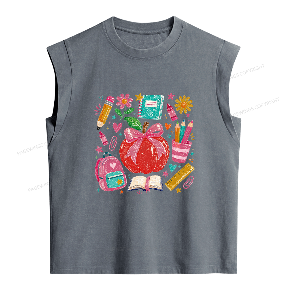 Pagewing Back to School Women's Washed Tank Top