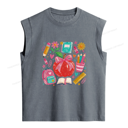 Pagewing Back to School Women's Washed Tank Top