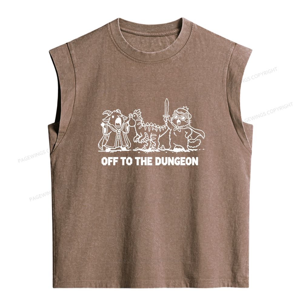 Pagewing Off To The Dungeon Women's Washed Tank Top