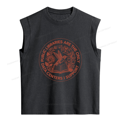 Pagewing Public Libraries I Support Women's Washed Tank Top