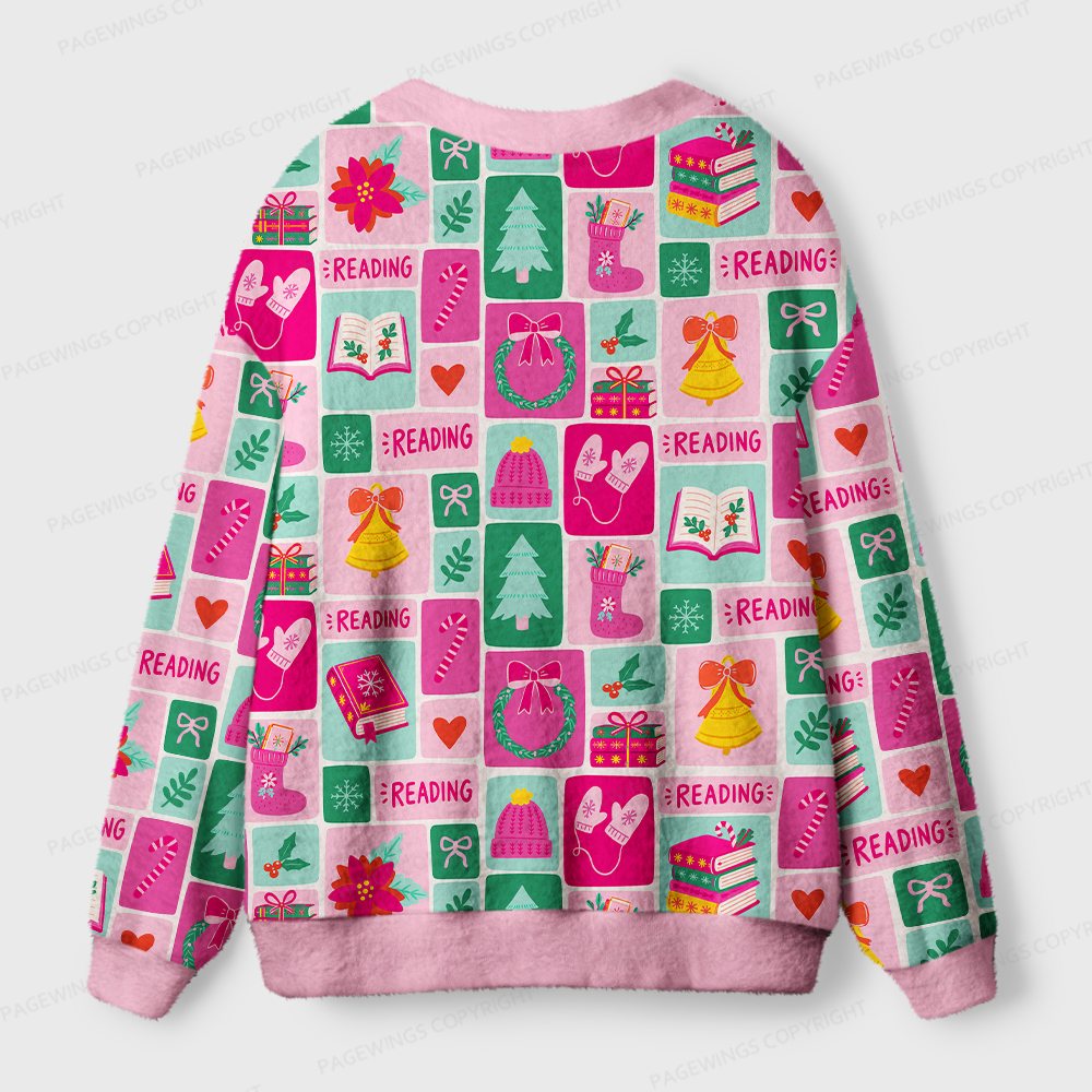 Pagewings Christmas Bookish Light Knit Unisex Cardigan Sweaters