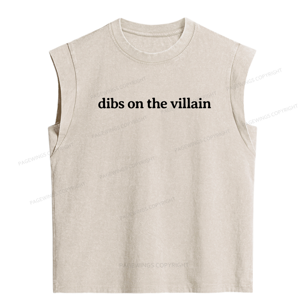Pagewings Dibs On The Villain Women's Washed Tank Top